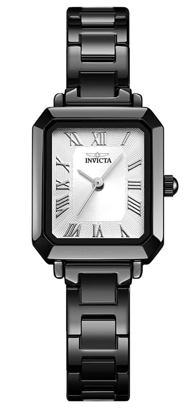 Invicta Celestial Lady 20.8mm Black Tone Case Silver Metal Dial Black Band 70254